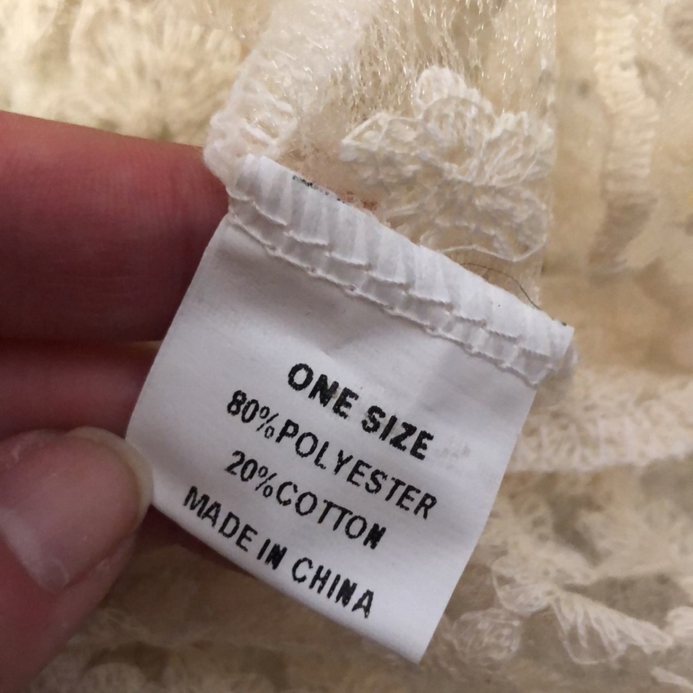 Love Letter Sheer Lace Ivory White Layering Top Blouse Size Small - Picture 9 of 9